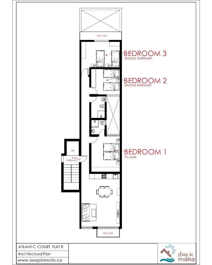 F8 Modern And Bright Apartment In Malta مسيدا المظهر الخارجي الصورة